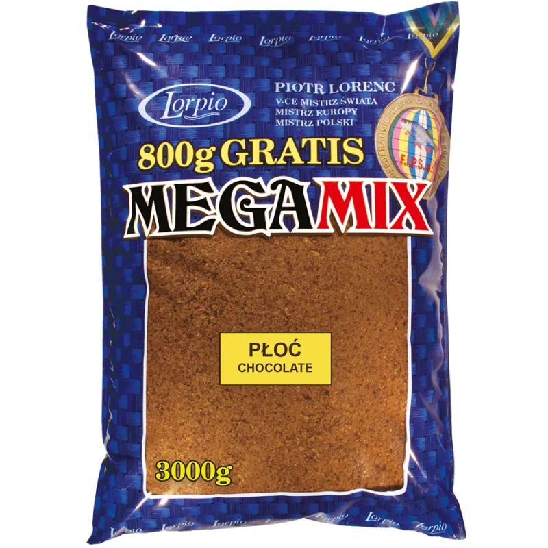 Zanęta Lorpio Mega Mix Płoć Chocolate 3 kg – skuteczna mieszanka o zapachu czekolady