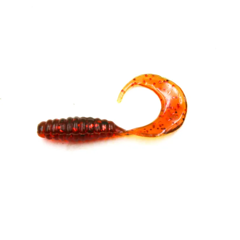 Twister Mann’s RFMO 3 cm – czerwona guma z brokatem na okonie i pstrągi