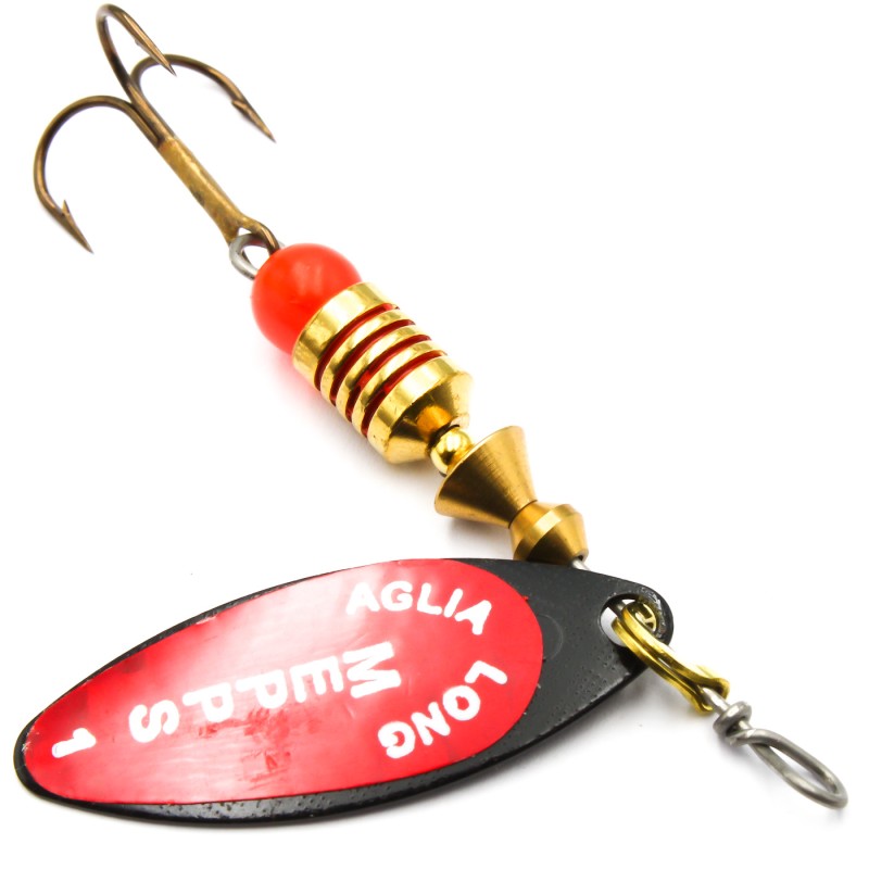 Mepps Aglia Long Redbo czarna 1 – błystka na pstrąga, okonia i klenia