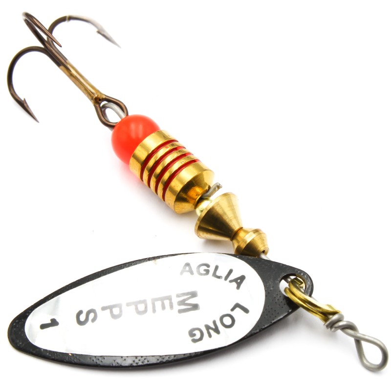 Mepps Aglia Long czarna 1 – błystka na pstrąga, okonia i klenia