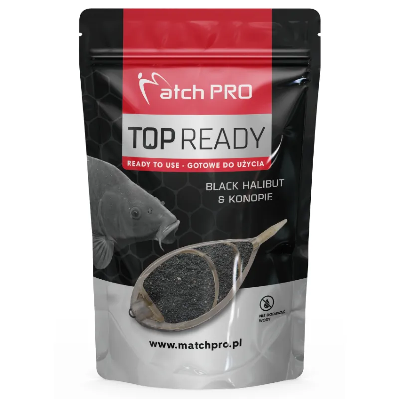 MatchPro Method Mix Ready Halibut Konopie 700g – czarna zanęta do method feeder