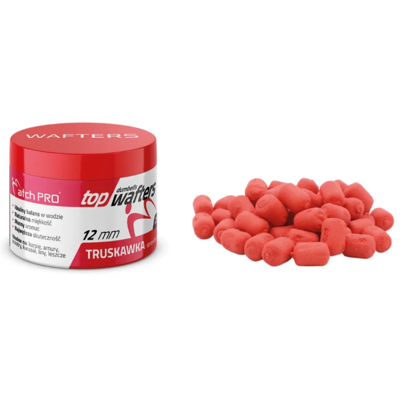 MatchPro Top Dumbells Wafters Truskawka 12mm – strawberry na karpia