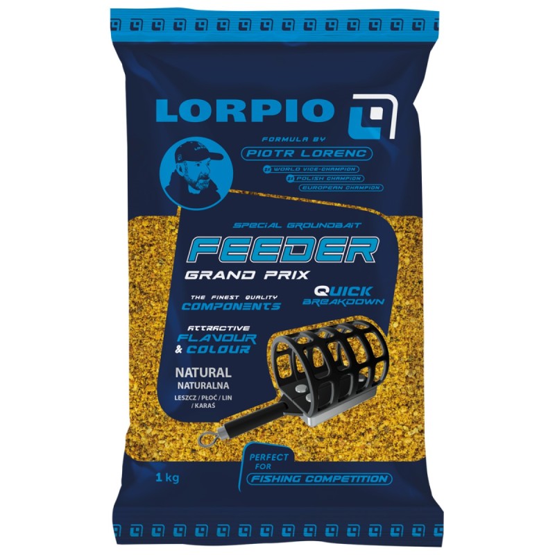 Zanęta Lorpio Grand Prix Feeder Natural 1kg – uniwersalna mieszanka feederowa