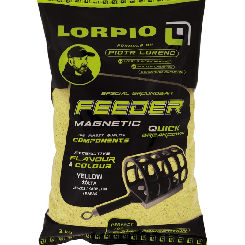 Zanęta Lorpio Magnetic Feeder Yellow 2kg – żółta mieszanka do feedera i spławika