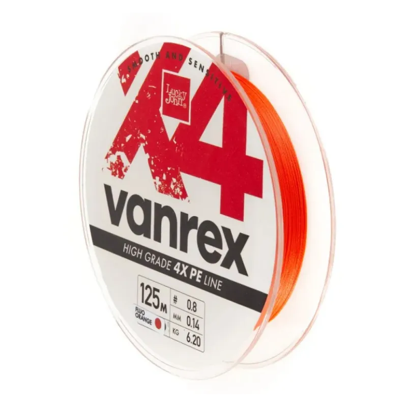 Plecionka Lucky John Vanrex X4 Braid 0.17 mm 125 m Fluo Orange