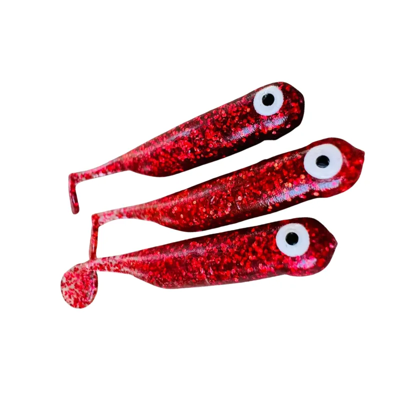 Great Fish GF1 49 mm Glitter Red 10 szt. – guma na okonie
