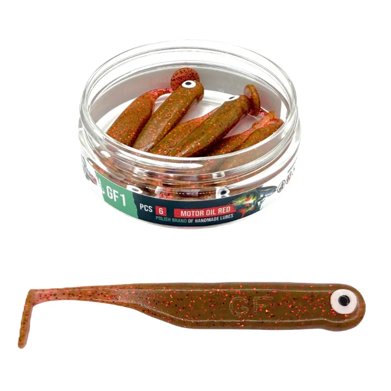 Great Fish GF1 7 cm Motor Oil Red – guma spinningowa 6 szt.