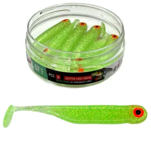 Great Fish GF1 7 cm Glitter Light Green – guma 6 szt.