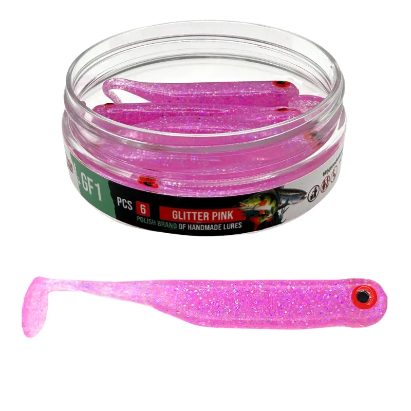 Great Fish GF1 7 cm 2,5 g Glitter Pink – guma spinningowa 6 szt.