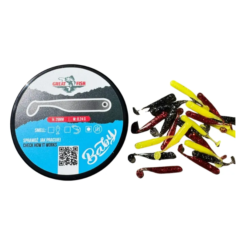 Great Fish GF1 BABY 29 mm MIX6 – gumy ultralight 21 szt.