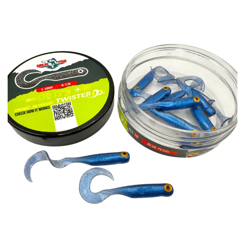 Great Fish GF1 Twister 49 mm Blue Pearl – 10 szt.