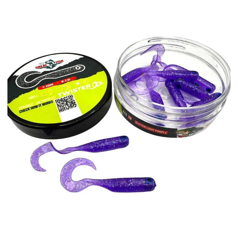 Great Fish GF1 Twister 49 mm Glitter Light Purple – 10 szt.
