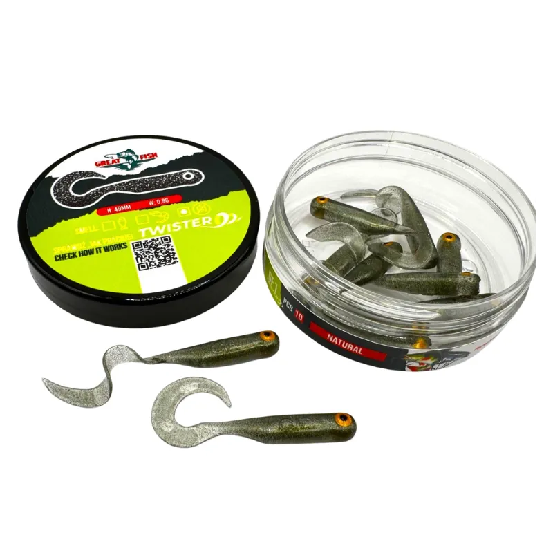 Great Fish GF1 Twister 49 mm Natural – guma spinningowa