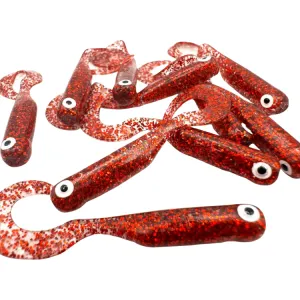 Great Fish GF1 Twister 49 mm Glitter Red – guma spinningowa