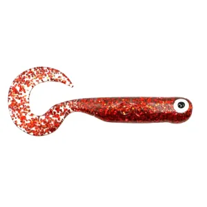 Great Fish GF1 Twister 49 mm Glitter Red – guma spinningowa