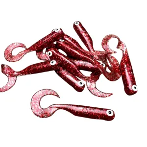 Great Fish GF1 Twister 49 mm Glitter Red – guma spinningowa