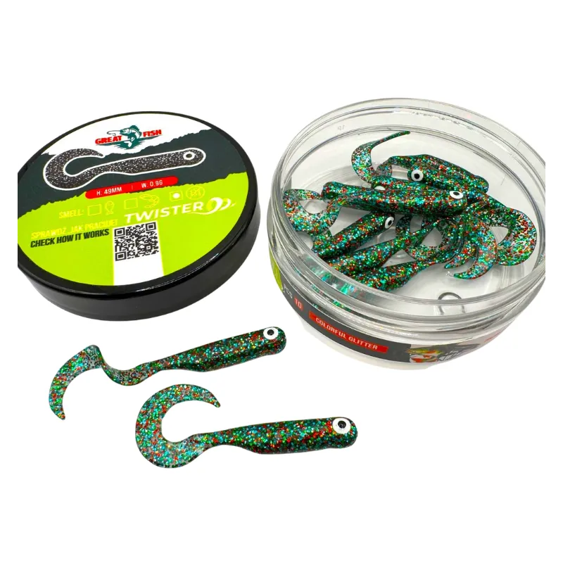 Great Fish GF1 Twister 49 mm Colorful Glitter – guma spinningowa