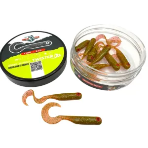 Great Fish GF1 Twister 49 mm Motor Oil Green – guma spinningowa