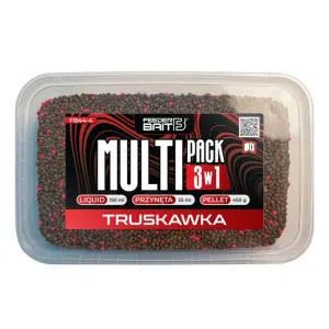 Multipack 3w1 Truskawka Feeder Bait – pellet, liquid i przynęta