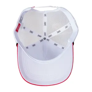 Czapka z daszkiem Lucky John Cap White/Red dla wędkarza