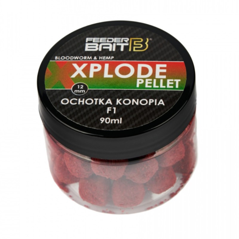 Feeder Bait Xplode Pellet 12mm F1 Ochotka Konopia – pellet z efektem Xplode i aromatem ochotki z konopią