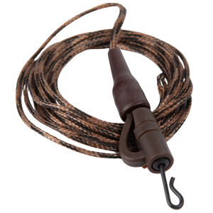 Zestaw karpiowy z bezpiecznym klipsem z bolcem 100 cm – leadcore 45 lb brązowy