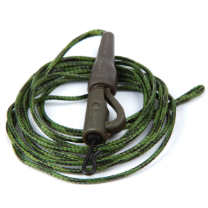 Zestaw karpiowy z bezpiecznym klipsem z bolcem 100 cm zielony – leadcore 45 lb
