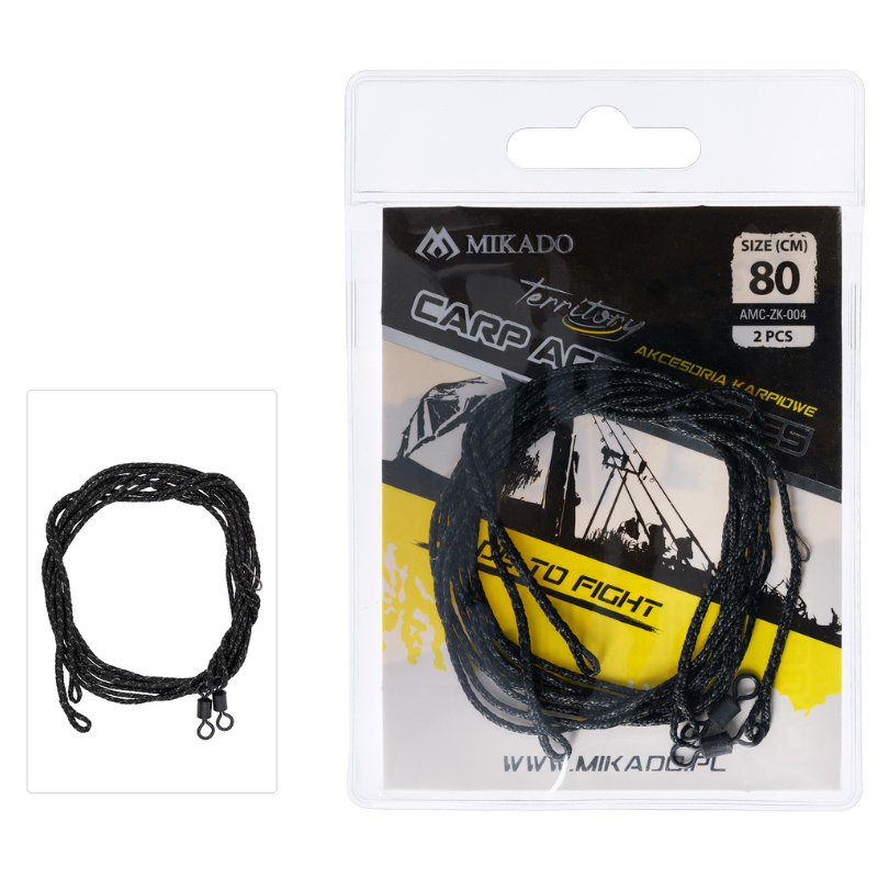 Zestaw Mikado Leadcore 80 cm z krętlikiem AMC-ZK-004 – gotowy zestaw karpiowy