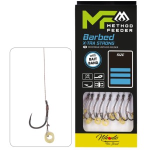 Przypon Mikado Method Feeder z Gumką Hak 12 Plecionka 0.12mm – 8 sztuk