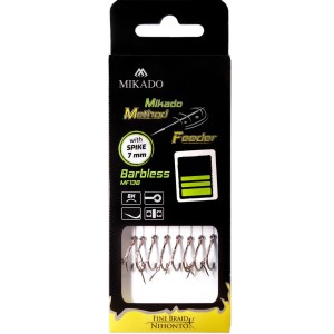 Przypon Mikado Method Feeder z Igłą bez Zadziora Hak 6 Plecionka 0.12mm – 8 sztuk