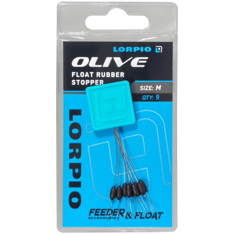 Stoper gumowy Lorpio Olive Medium 9szt – uniwersalny do zestawów wędkarskich