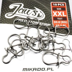 Agrafka Spinning Mikado Jaws Predator Snap XXL – ekstremalna wytrzymałość dla dużych drapieżników