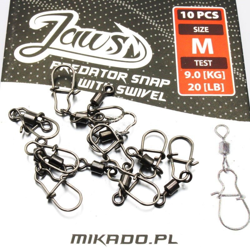 Agrafka z Krętlikiem Mikado Jaws Predator Snap M – moc i niezawodność