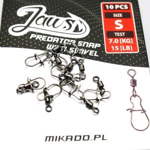 Agrafka z krętlikiem Mikado Jaws Predator Snap S | solidna, mocna i nowoczesna