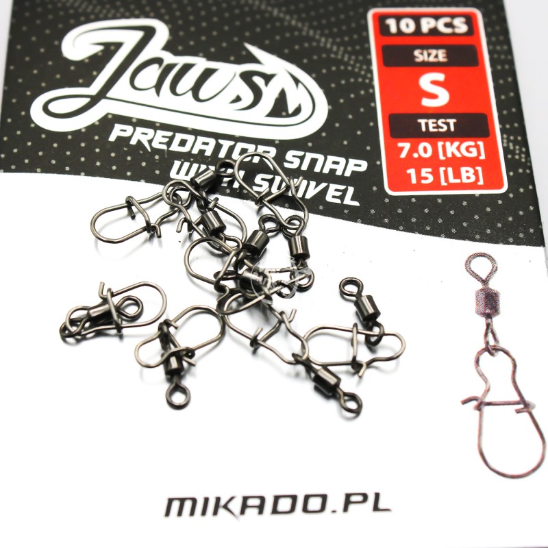 Agrafka z krętlikiem Mikado Jaws Predator Snap S | solidna, mocna i nowoczesna