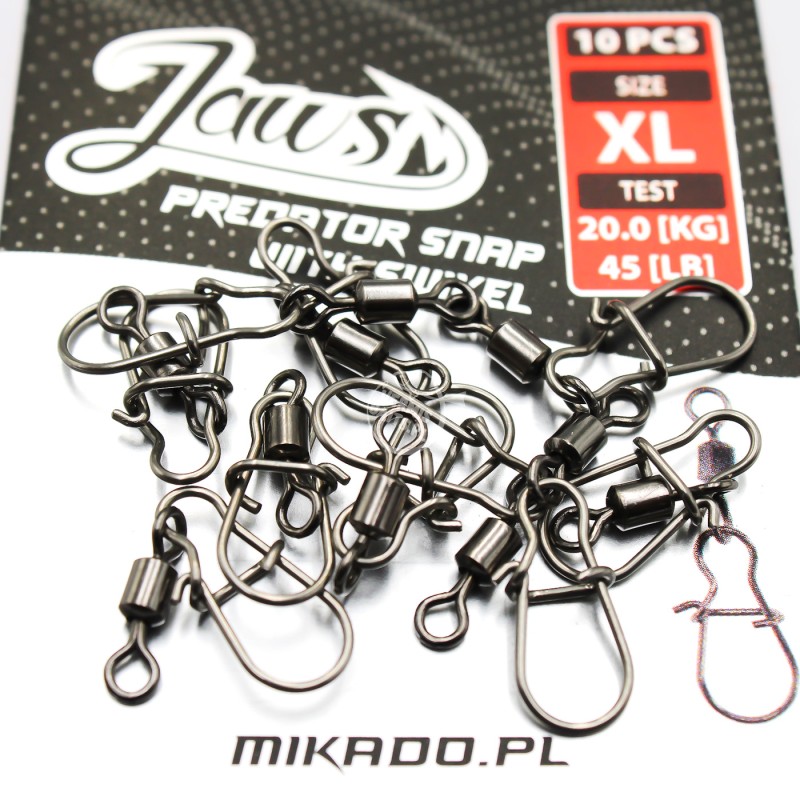 Agrafka z krętlikiem Mikado Jaws Predator Snap XL | ekstremalna moc i trwałość