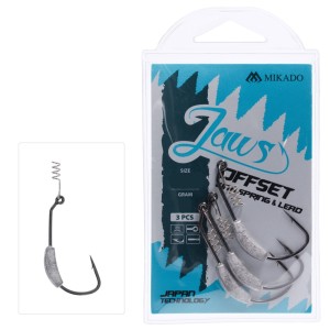 Hak Jaws Offset z Wkrętem i Obciążeniem 7g nr 3/0 | Mocny hak Mikado do średnich gum
