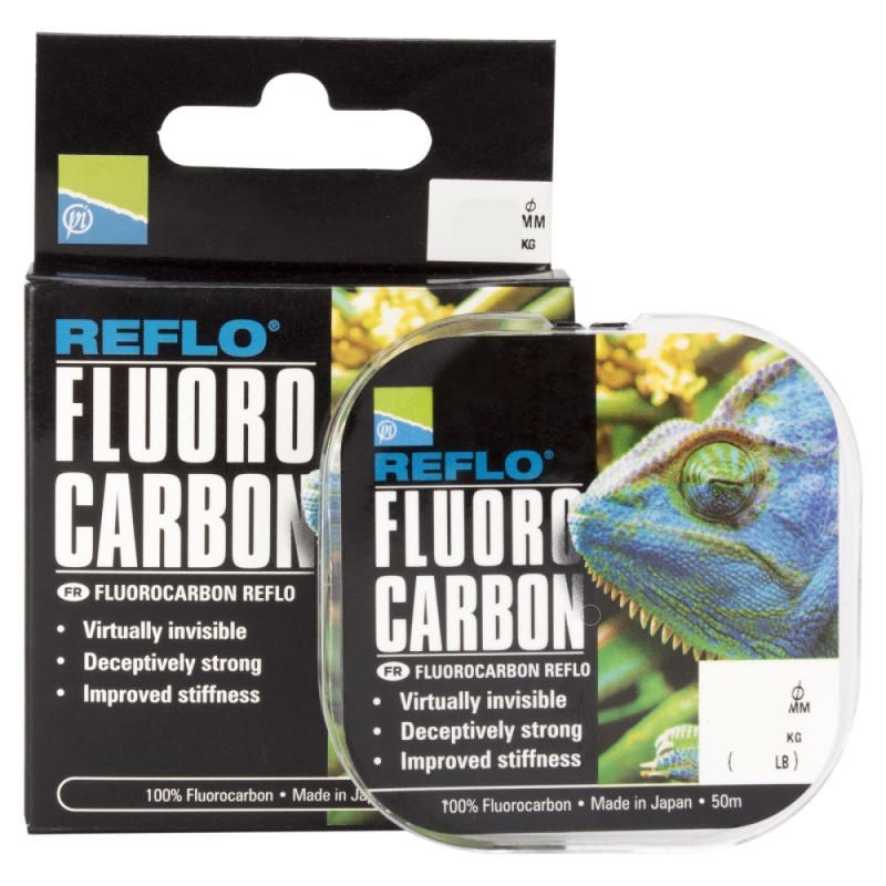 Żyłka Preston Reflo Fluorocarbon 0.10mm 50m – ultracienki fluorocarbon przyponowy