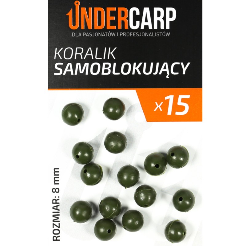 Koralik samoblokujący zielony 6mm Undercarp – stoper do zestawów przelotowych