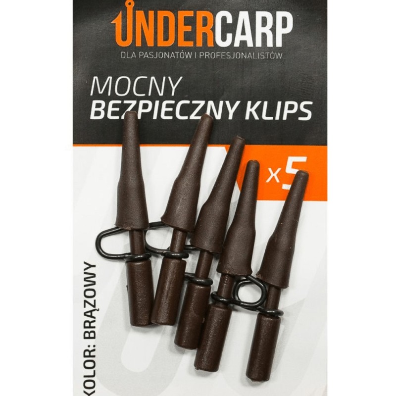 Mocny Bezpieczny Klips Brązowy UNDERCARP – Metalowy Klips do Wywózki