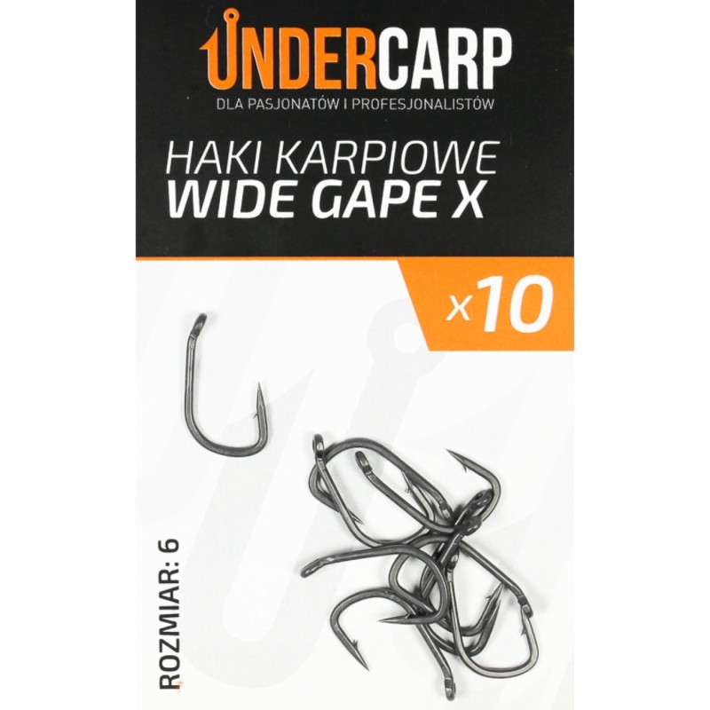 Teflonowe Haki Karpiowe Wide Gape X 6 UnderCarp – mocne i uniwersalne