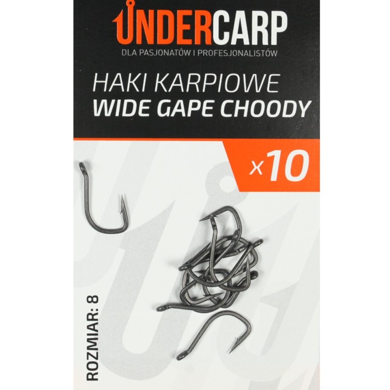 Teflonowe Haki Karpiowe Wide Gape Choddy 8 UnderCarp – idealne do pop-upów