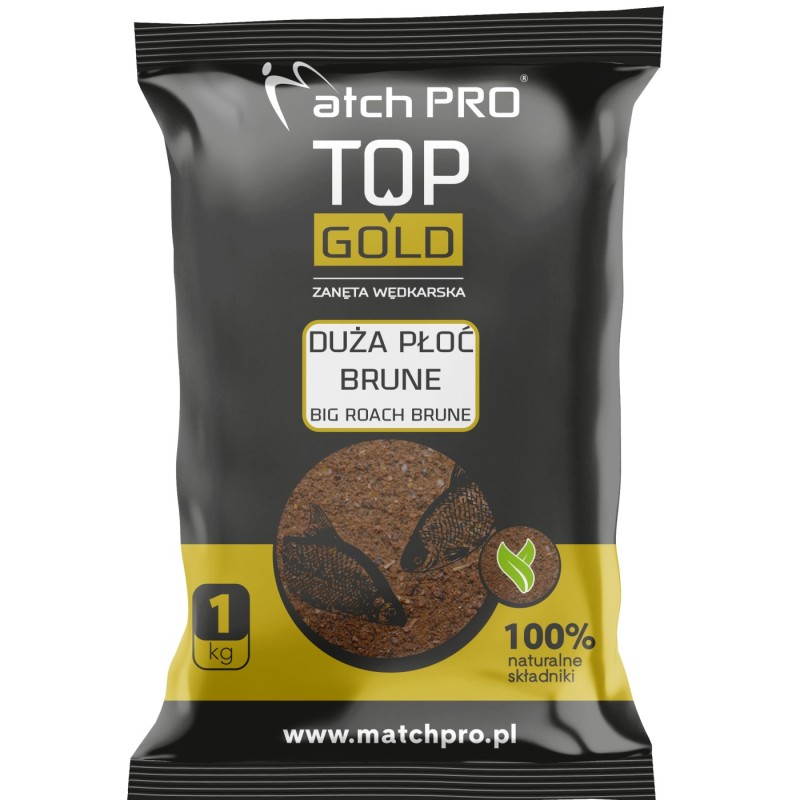 Zanęta MatchPro Top Gold Płoć Brune 1kg – brązowa zanęta na płocie i krąpie