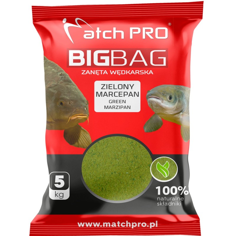 Zanęta MatchPro Big Bag Zielony Marcepan 5kg – skuteczna zanęta na karpie, leszcze i karasie