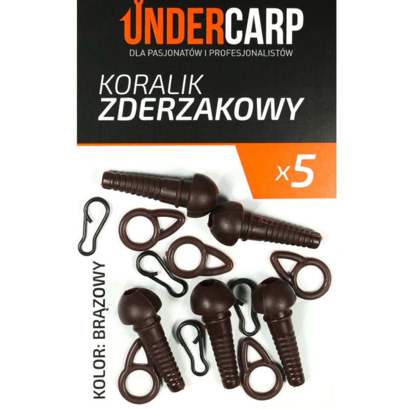 Koralik zderzakowy brązowy Undercarp – ochrona węzła i szybkie wypięcie ciężarka