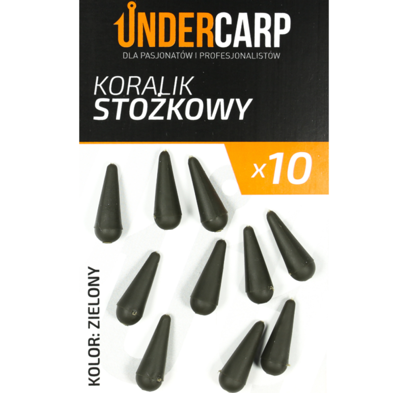 Koralik stożkowy zielony Undercarp – ochrona węzła i amortyzacja zestawu