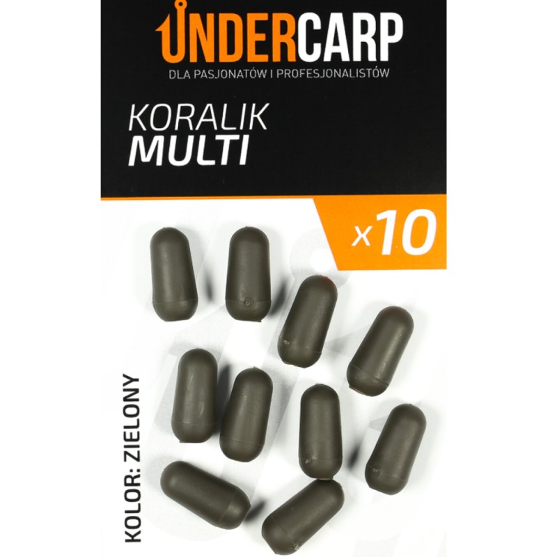 Koralik Multi zielony Undercarp – ochrona węzła i antysplątaniowy kształt