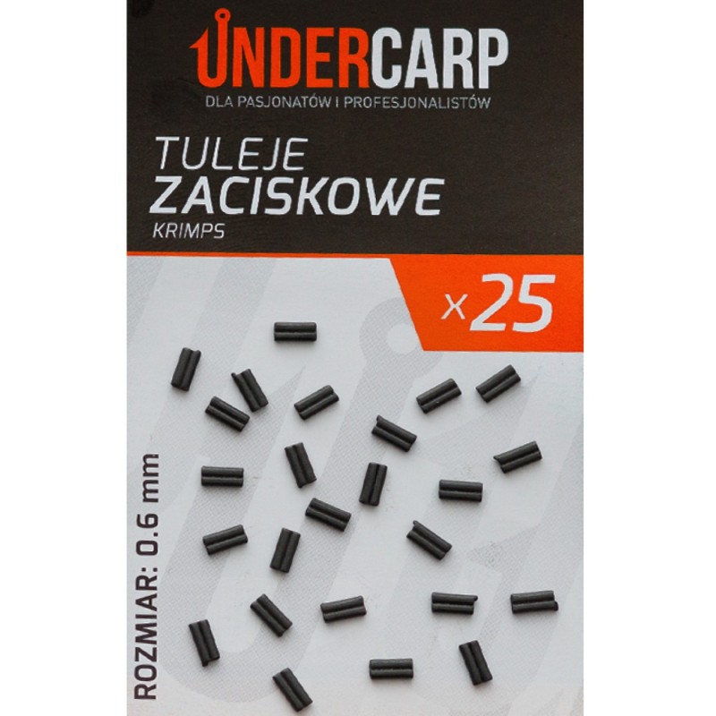 Tuleje Zaciskowe Krimps 0.6 mm UnderCarp – do fluorocarbonu i twardych przyponów
