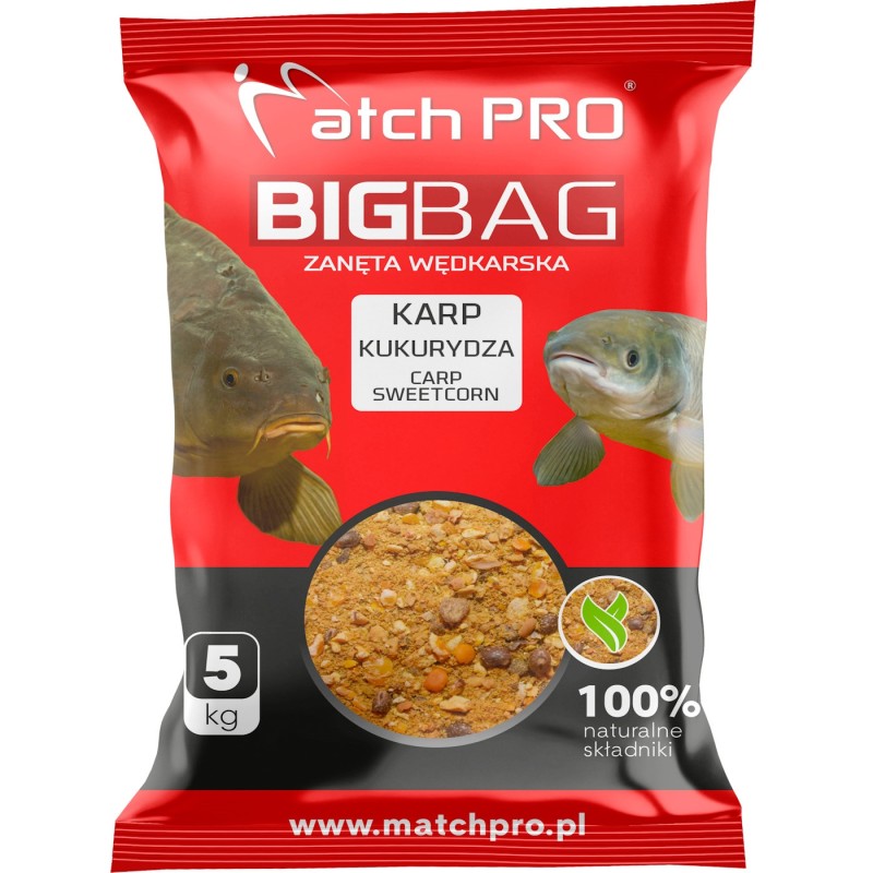 Zanęta MatchPro Big Bag Karp Kukurydza 5kg – naturalna zanęta na karpie i amury