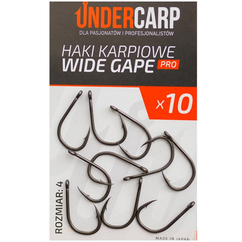 Haki Karpiowe Wide Gape 4 PRO UnderCarp – klasyczny szeroki łuk i japońska stal
